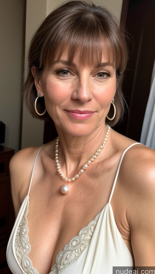 related ai porn images free for Woman 50s Beautiful Skin Detail (beta) Cleavage Pearl Jewelry White Tunic Bangs