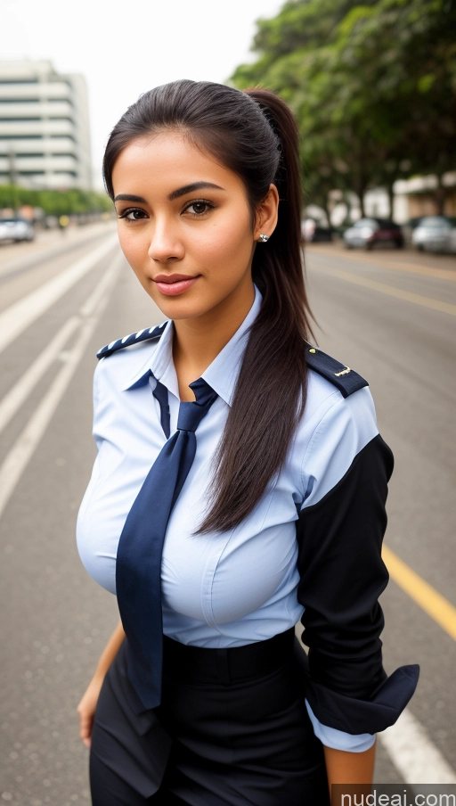 related ai porn images free for Woman One Busty Beautiful 18 Sexy Face Black Hair Ponytail Brazilian Street Front View Flight Attendant Detailed