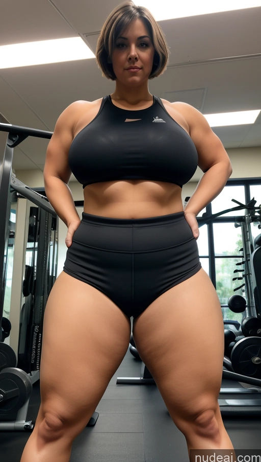 related ai porn images free for Woman Fat Short Hair Blonde Yoga Pants Dark Lighting Detailed Full Frontal Nude Pubic Hair Hairy Women Big Hips Big Ass Muscular Abs Chubby Huge Boobs Gym Sports Bra