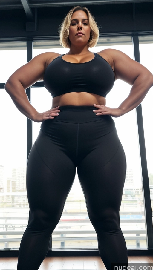 related ai porn images free for Woman Fat Short Hair Blonde Yoga Pants Dark Lighting Detailed Full Frontal Nude Pubic Hair Hairy Women Big Hips Big Ass Muscular Abs Chubby Huge Boobs Gym Sports Bra Tall High Socks