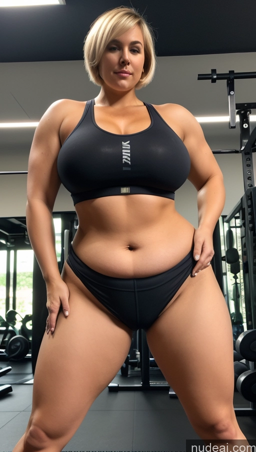 related ai porn images free for Woman Fat Short Hair Blonde Yoga Pants Dark Lighting Detailed Full Frontal Nude Pubic Hair Hairy Women Big Hips Big Ass Muscular Abs Chubby Huge Boobs Gym Sports Bra Tall High Socks