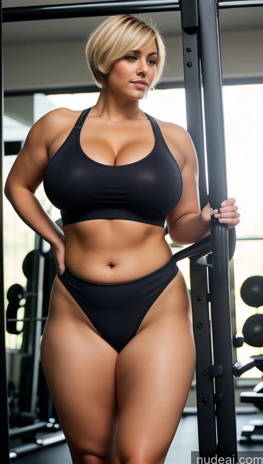 related ai porn images free for Woman Fat Short Hair Blonde Yoga Pants Dark Lighting Detailed Full Frontal Nude Pubic Hair Hairy Women Big Hips Big Ass Muscular Abs Chubby Huge Boobs Gym Sports Bra Tall High Socks