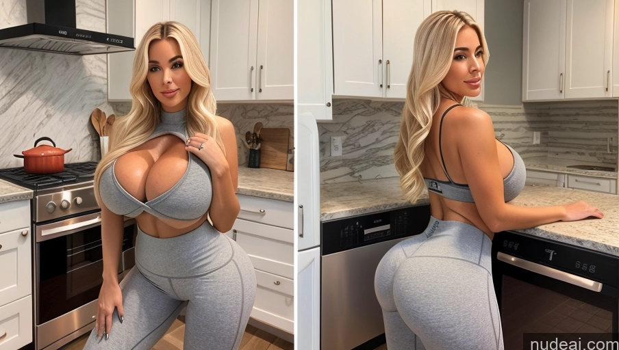 related ai porn images free for Bimbo Two 30s Huge Boobs Kitchen Yoga Pants