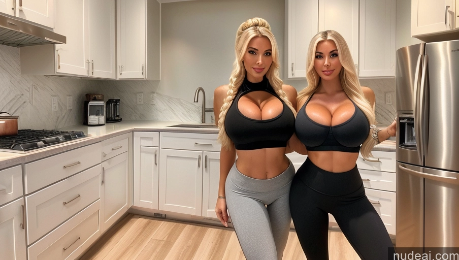 related ai porn images free for Bimbo Two 30s Huge Boobs Kitchen Yoga Pants