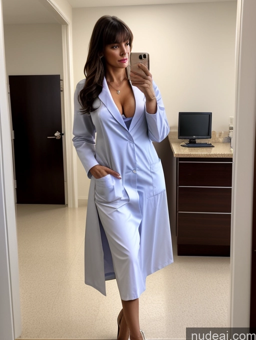 related ai porn images free for Model One Perfect Body Perfect Boobs Seductive British Cleavage 40s Brunette Bangs Hospital Blouse Lab Coat Bra Doctor High Heels Long Skirt