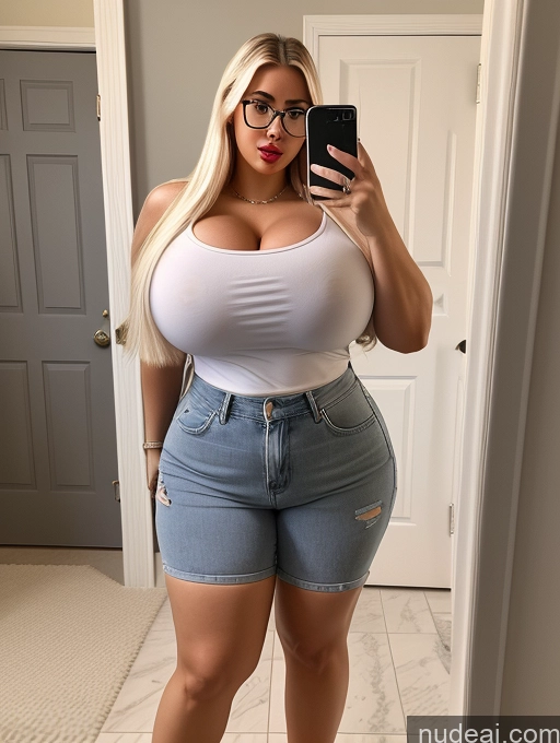 related ai porn images free for Bimbo Busty Huge Boobs Glasses Lipstick Big Ass Thick Chubby Fat Big Hips Short Bathroom Mirror Selfie Jacket Polo Detailed Jeans