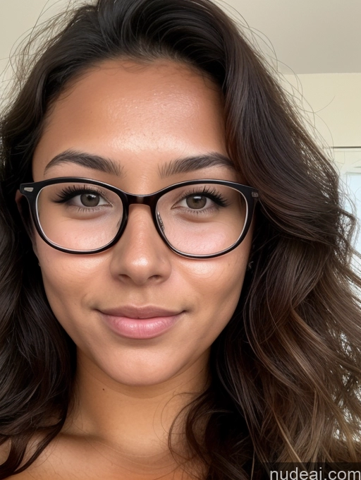 related ai porn images free for Woman One 18 Perfect Boobs Glasses Thick Tanned Skin Brunette Curly Hair White Nude Face Mask Front View