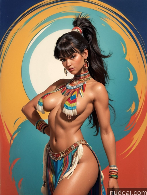 related ai porn images free for Tanned Skin Tanned Skin Native American Traditional Detailed Art By Boris Vallejo Boris Vallejo Art Style Bangs Bangs Long Hair Hungarian Ponytail Topless Woman Breasts Tall Big Hips