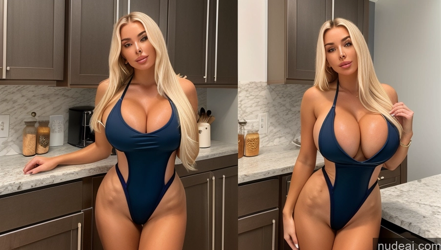 related ai porn images free for Huge Boobs Blonde Two Bimbo Kitchen One Piece Swimsuit