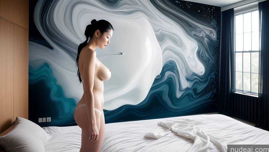 related ai porn images free for Woman Perfect Boobs Perfect Body Fairer Skin Big Hips 20s Japanese Surrealist Bedroom Partially Nude Detailed One Black Hair Front View Slicked