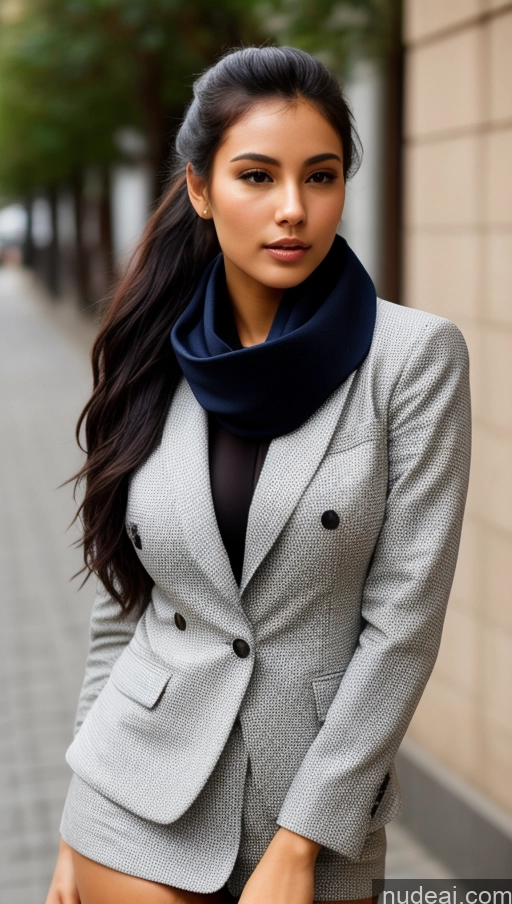 related ai porn images free for Woman One Busty Beautiful Perfect Boobs Perfect Body 18 Sexy Face Seductive Black Hair Ponytail Brazilian Street Suit Detailed Dress Jacket Scarf Shirt