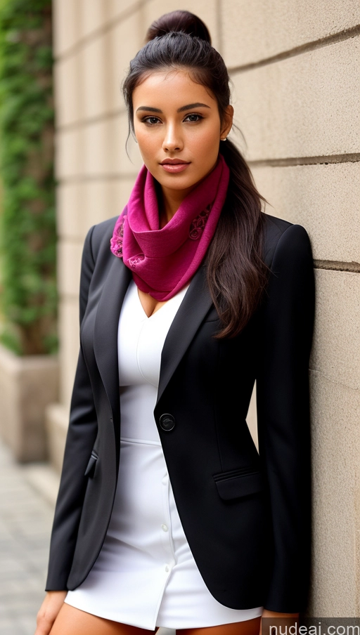 related ai porn images free for Woman One Busty Beautiful Perfect Boobs Perfect Body 18 Sexy Face Seductive Black Hair Ponytail Brazilian Street Suit Detailed Dress Jacket Scarf Shirt