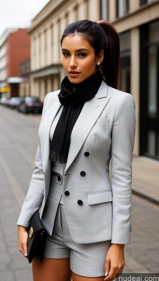 related ai porn images free for Woman One Busty Beautiful Perfect Boobs Perfect Body 18 Sexy Face Seductive Black Hair Ponytail Brazilian Street Suit Detailed Dress Jacket Scarf Shirt