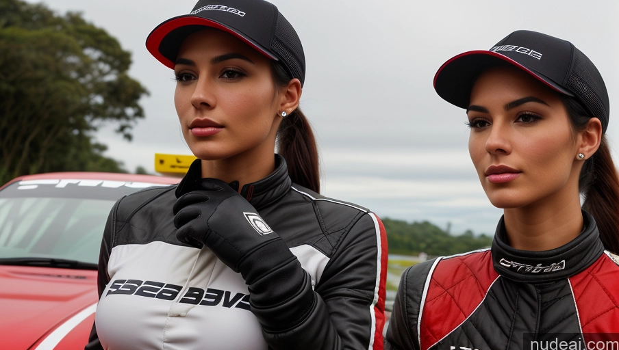 related ai porn images free for Woman Busty Beautiful Perfect Body 18 Seductive Brazilian Front View Detailed Black Hair Ponytail Hat Street Polo Race Driver Gloves Perfect Boobs One