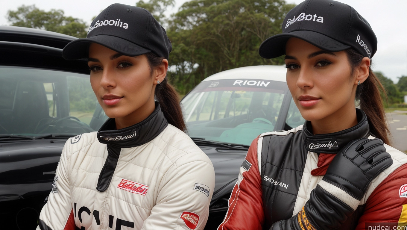related ai porn images free for Woman Busty Beautiful Perfect Body 18 Seductive Brazilian Front View Detailed Black Hair Ponytail Hat Street Polo Race Driver Gloves Perfect Boobs One
