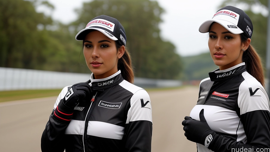 related ai porn images free for Woman Busty Beautiful Perfect Body 18 Seductive Brazilian Front View Detailed Black Hair Ponytail Hat Street Polo Race Driver Gloves Perfect Boobs One