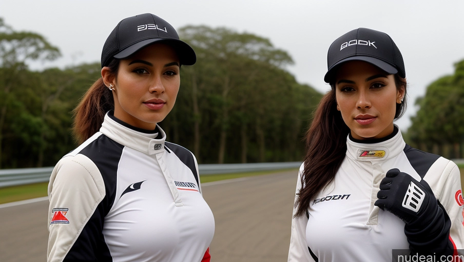 related ai porn images free for Woman Busty Beautiful Perfect Body 18 Seductive Brazilian Front View Detailed Black Hair Ponytail Hat Street Polo Race Driver Gloves Perfect Boobs One