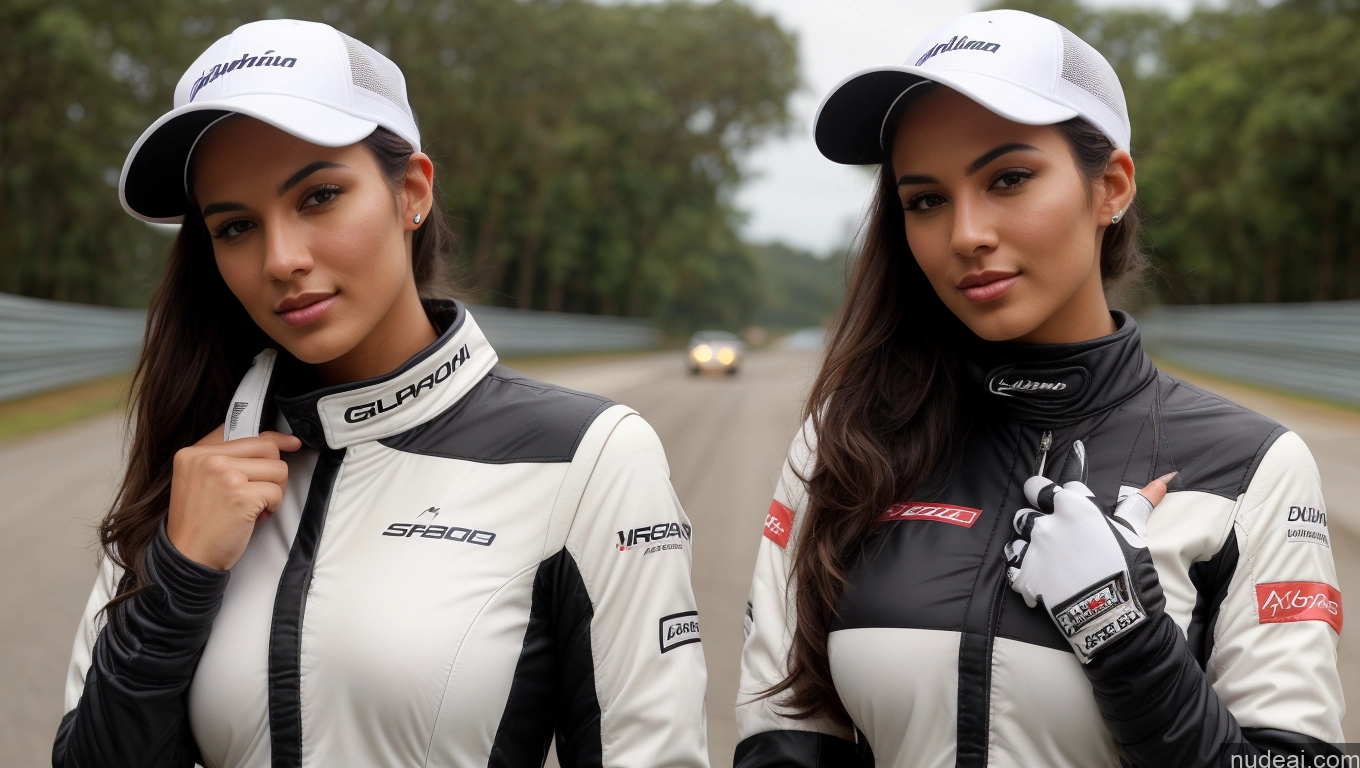 related ai porn images free for Woman Busty Beautiful Perfect Body 18 Seductive Brazilian Front View Detailed Black Hair Ponytail Hat Street Polo Race Driver Gloves Perfect Boobs One