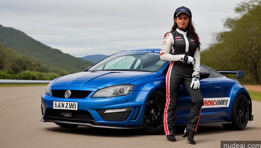 related ai porn images free for Woman Busty Beautiful Perfect Body 18 Seductive Brazilian Front View Detailed Black Hair Ponytail Hat Street Polo Race Driver Gloves Perfect Boobs One
