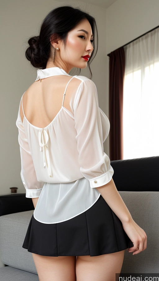 related ai porn images free for Woman One Perfect Boobs Fairer Skin Big Hips Lipstick Big Ass Slicked Black Hair Japanese Blouse Bright Lighting Detailed 20s Couch Chemise Back View Micro Skirt