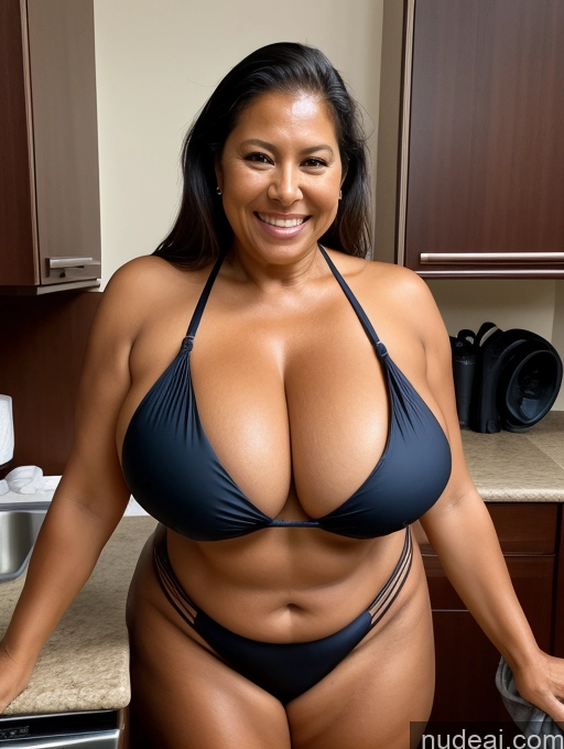 related ai porn images free for One Busty Huge Boobs Thick Tanned Skin 60s Laughing Native American Front View Microkini Thong Maid