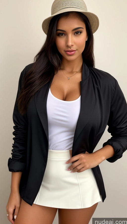 related ai porn images free for Woman One Busty Perfect Boobs Beautiful Perfect Body 18 Sexy Face Seductive Black Hair Ponytail Brazilian Jacket Chemise Detailed Stage Stylish Tank Top Polo Suit Mini Skirt Hat