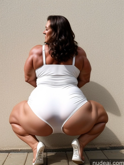 related ai porn images free for Milf Chubby Thick Big Ass Muscular Squatting Dress