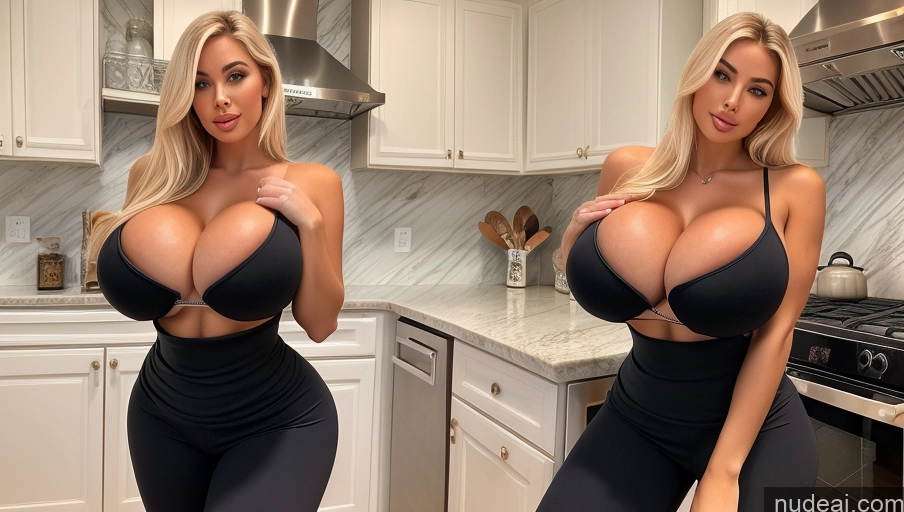 related ai porn images free for Two Huge Boobs Bimbo Seductive Russian Topless Yoga Pants Kitchen