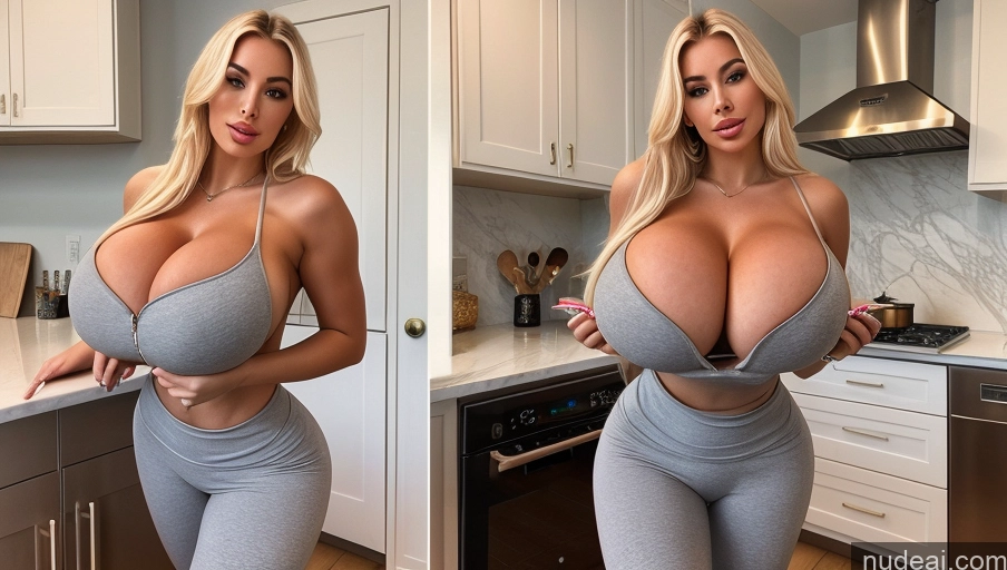 related ai porn images free for Two Huge Boobs Bimbo Seductive Russian Topless Yoga Pants Kitchen