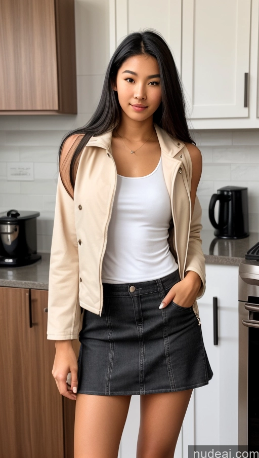 related ai porn images free for One 18 Black Hair Long Hair Asian Skin Detail (beta) Front View Detailed Jacket Tank Top Casual Kitchen Micro Skirt Beautiful