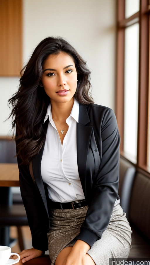 related ai porn images free for One Woman Beautiful Busty Perfect Body 18 Sexy Face Seductive Black Hair Messy Brazilian Flight Attendant Detailed Shirt Jacket Sweater Long Skirt Close-up View Restaurant