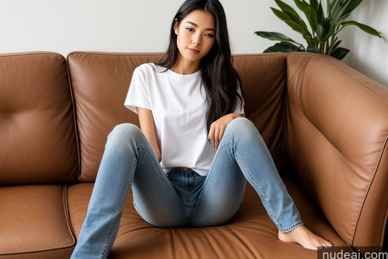related ai porn images free for Detailed Skin Detail (beta) Asian 18 Black Hair Long Hair Beautiful Skinny Small Tits Small Ass Front View Shirt Jeans Couch