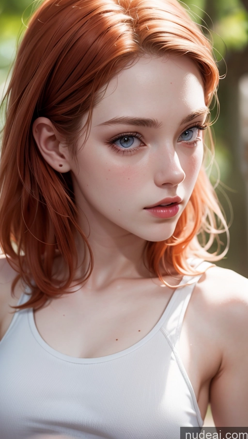 related ai porn images free for Close-up View Ginger Fairer Skin 18 Small Tits Skinny Tank Top