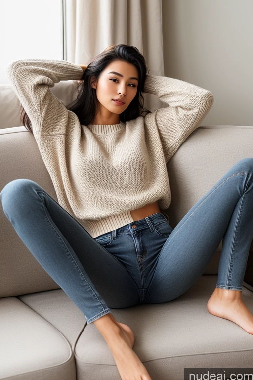 related ai porn images free for Detailed Skin Detail (beta) Asian 18 Black Hair Long Hair Front View Skinny Beautiful Small Tits Small Ass Sweater Jeans Couch