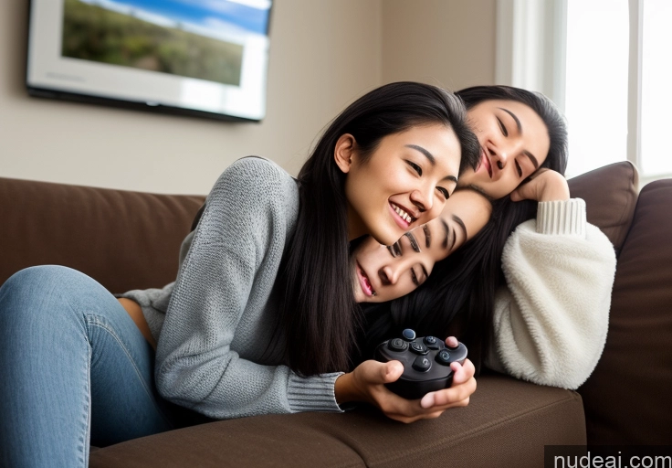 related ai porn images free for Detailed Skin Detail (beta) Asian 18 Black Hair Long Hair Front View Skinny Beautiful Small Tits Small Ass Sweater Jeans Couch Laughing Gaming