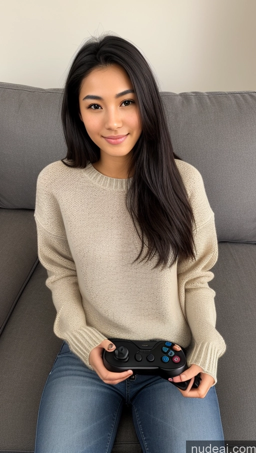 related ai porn images free for Detailed Skin Detail (beta) Asian 18 Black Hair Long Hair Skinny Beautiful Small Tits Small Ass Front View Couch Sweater Jeans Gaming