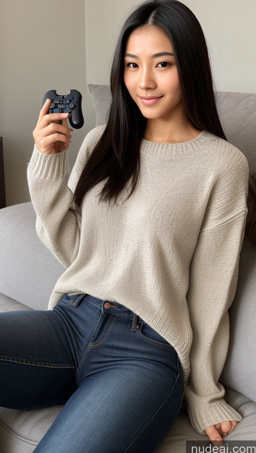 related ai porn images free for Detailed Skin Detail (beta) Asian 18 Black Hair Long Hair Skinny Beautiful Small Tits Small Ass Front View Couch Sweater Jeans Gaming