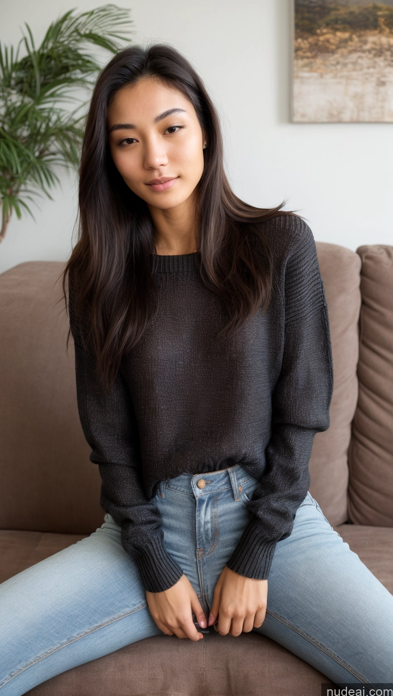 related ai porn images free for Detailed Skin Detail (beta) Asian 18 Black Hair Long Hair Skinny Beautiful Small Tits Small Ass Front View Couch Sweater Jeans Straddling