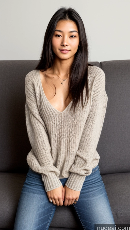 related ai porn images free for Detailed Skin Detail (beta) Asian 18 Black Hair Long Hair Skinny Beautiful Small Tits Small Ass Front View Couch Sweater Jeans Straddling