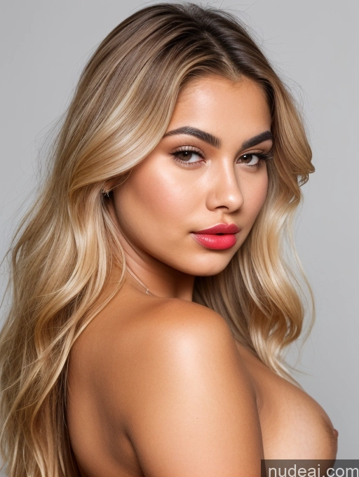 related ai porn images free for Pouting Lips Blonde Hair Bun Tanned Skin Close-up View Detailed Lipstick Chubby 18