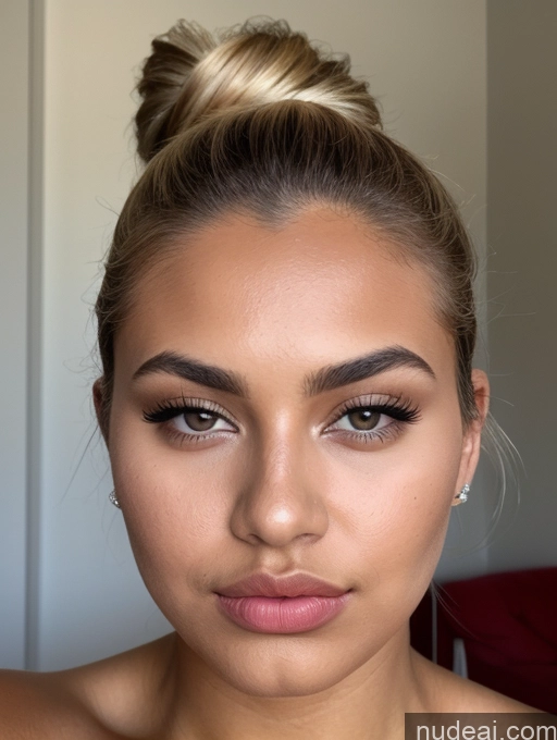 related ai porn images free for Pouting Lips Blonde Hair Bun Tanned Skin Close-up View Detailed Lipstick Chubby 18 British