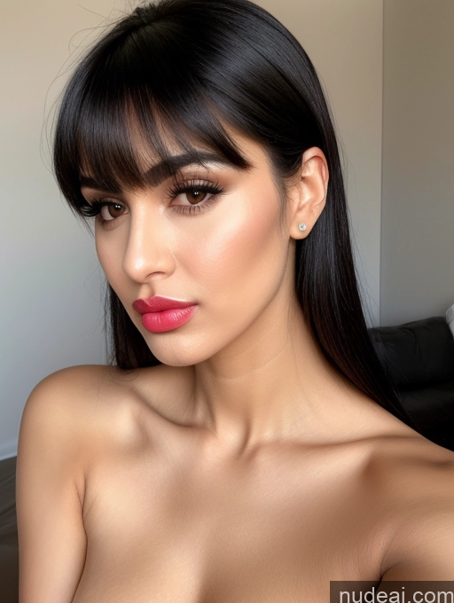 related ai porn images free for Close-up View Detailed Black Hair Bangs Persian 30s Pouting Lips