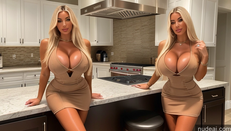 related ai porn images free for Bimbo Two Kitchen Huge Boobs Tanned Skin Dress