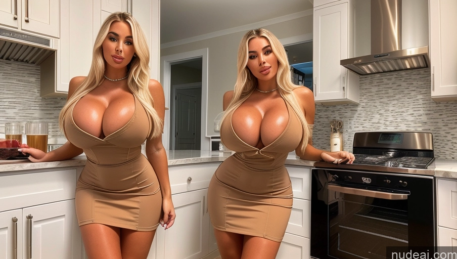 related ai porn images free for Bimbo Two Kitchen Huge Boobs Tanned Skin Dress