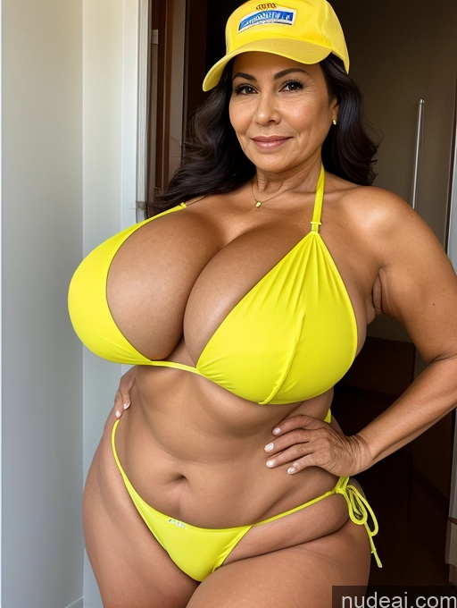 related ai porn images free for Milf One Busty Huge Boobs Thick Tanned Skin Front View Microkini Thong 70s Brazilian Construction Worker Maid