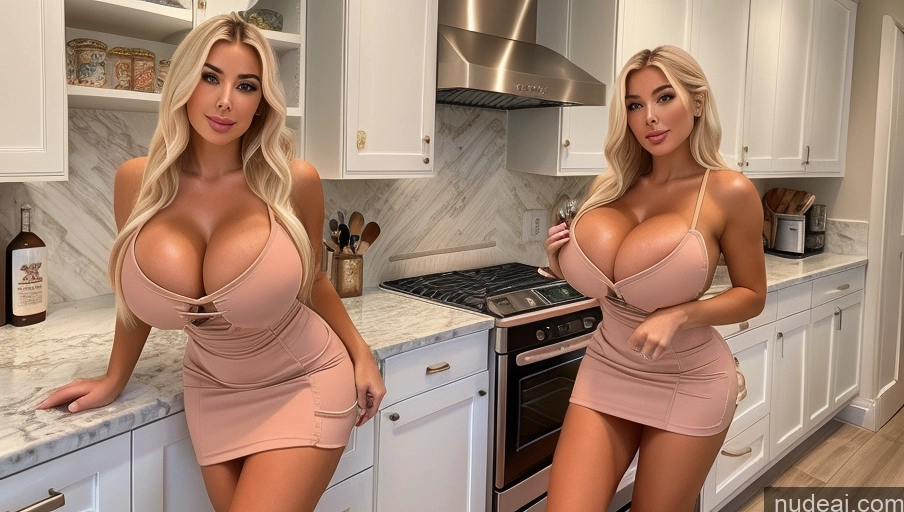 related ai porn images free for Bimbo Huge Boobs Two Kitchen Dress