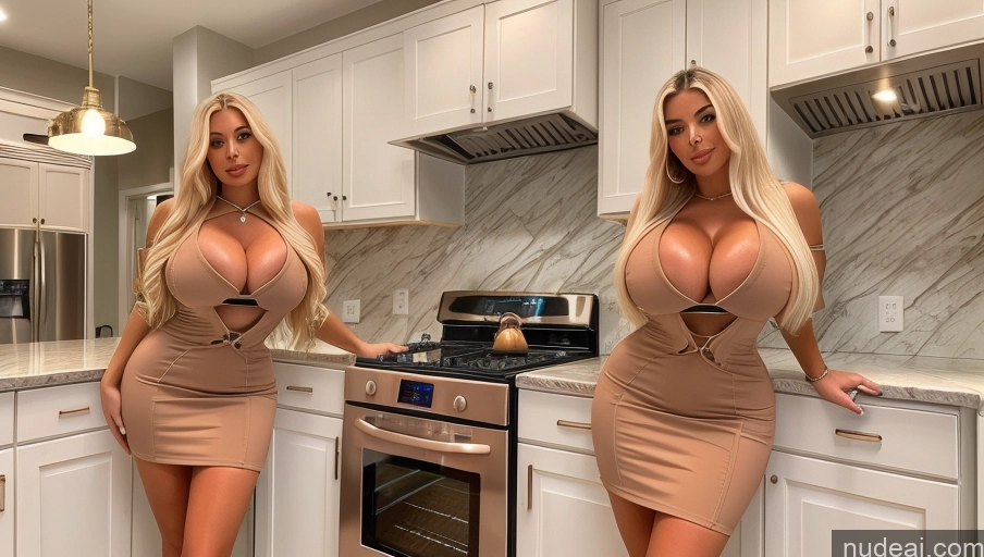 related ai porn images free for Bimbo Huge Boobs Two Kitchen Dress