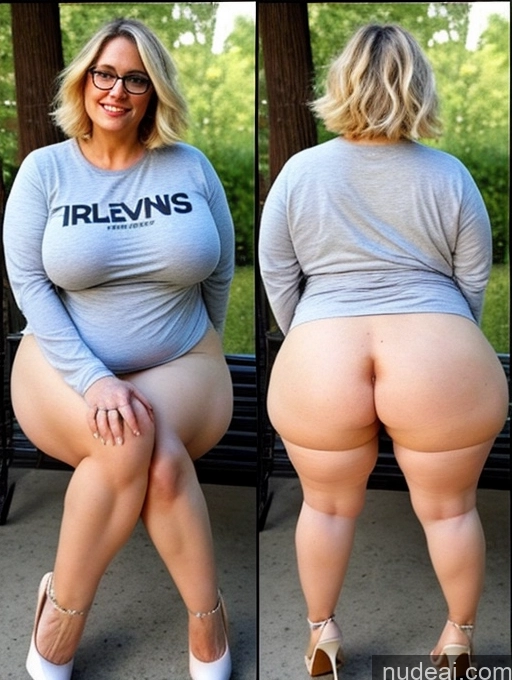 related ai porn images free for Milf 40s Front View High Heels Shirt Detailed Busty Glasses Chubby Fat Sexy Face Blonde Short Hair German No Panties? Spread Pussy Dildo Reveal Bigg