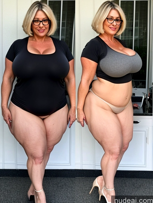 related ai porn images free for Milf 40s Front View High Heels Shirt Detailed Busty Glasses Chubby Fat Sexy Face Blonde Short Hair German Dildo Reveal Bigg