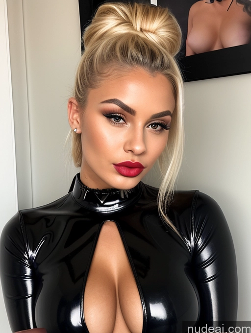 related ai porn images free for Perfect Boobs Lipstick Tattoos Thick Tanned Skin Pouting Lips Blonde Hair Bun Dress Latex Cleavage 18 Choker